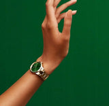 Daniel Wellington Iconic Link Emerald Green Dial Rose Gold Steel Strap Watch For Women - DW00100421