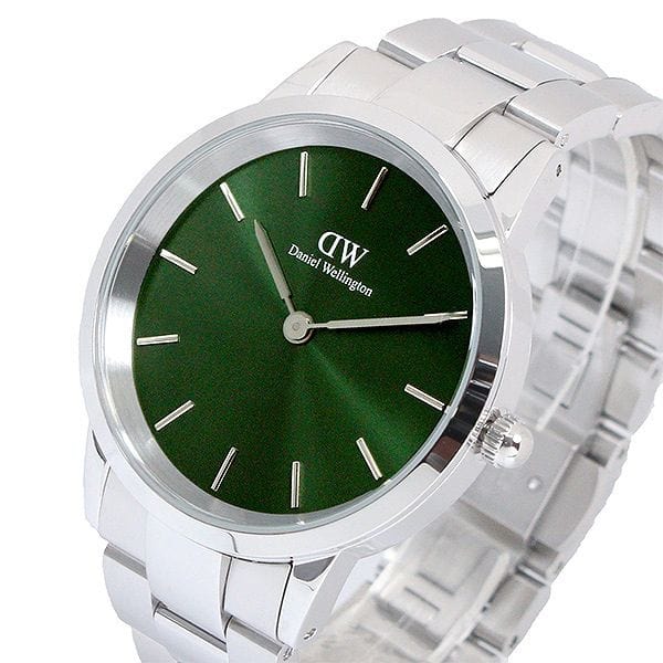 Daniel Wellington Iconic Link Emerald Green Dial Silver Steel Strap Watch For Men - DW00100427