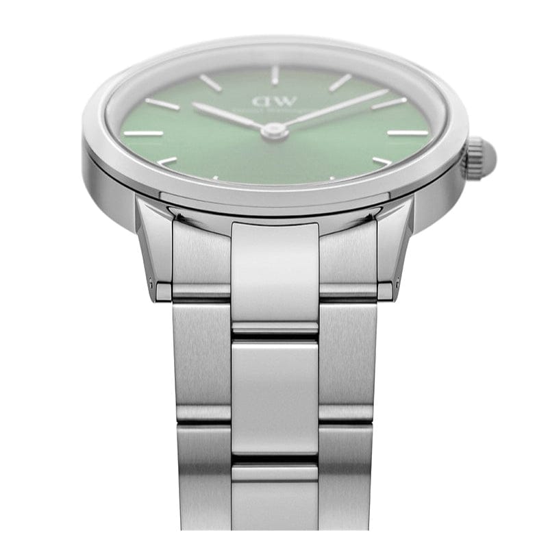 Daniel Wellington Iconic Link Emerald Green Dial Silver Steel Strap Watch For Men - DW00100427