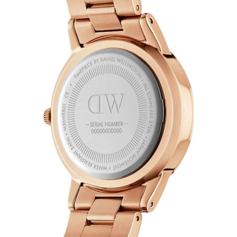 Daniel Wellington Iconic Link Pink Dial Rose Gold Steel Strap Watch For Women - DW00100333
