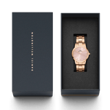 Daniel Wellington Iconic Link Pink Dial Rose Gold Steel Strap Watch For Women - DW00100335