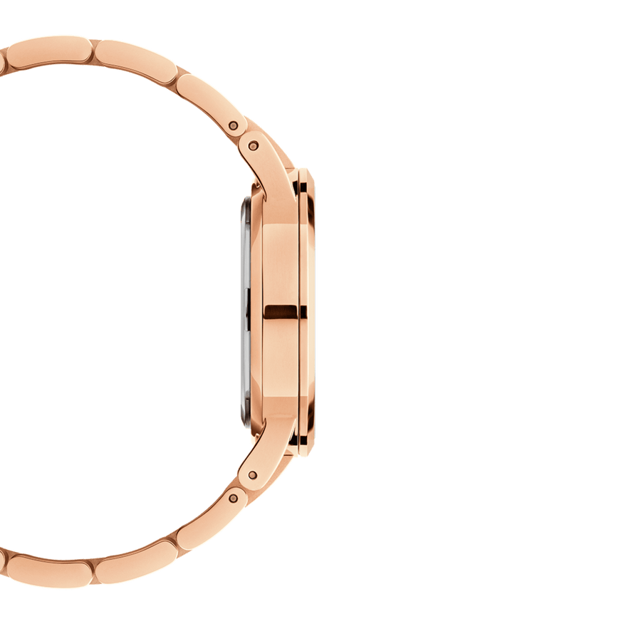 Daniel Wellington Iconic Link Pink Dial Rose Gold Steel Strap Watch For Women - DW00100335