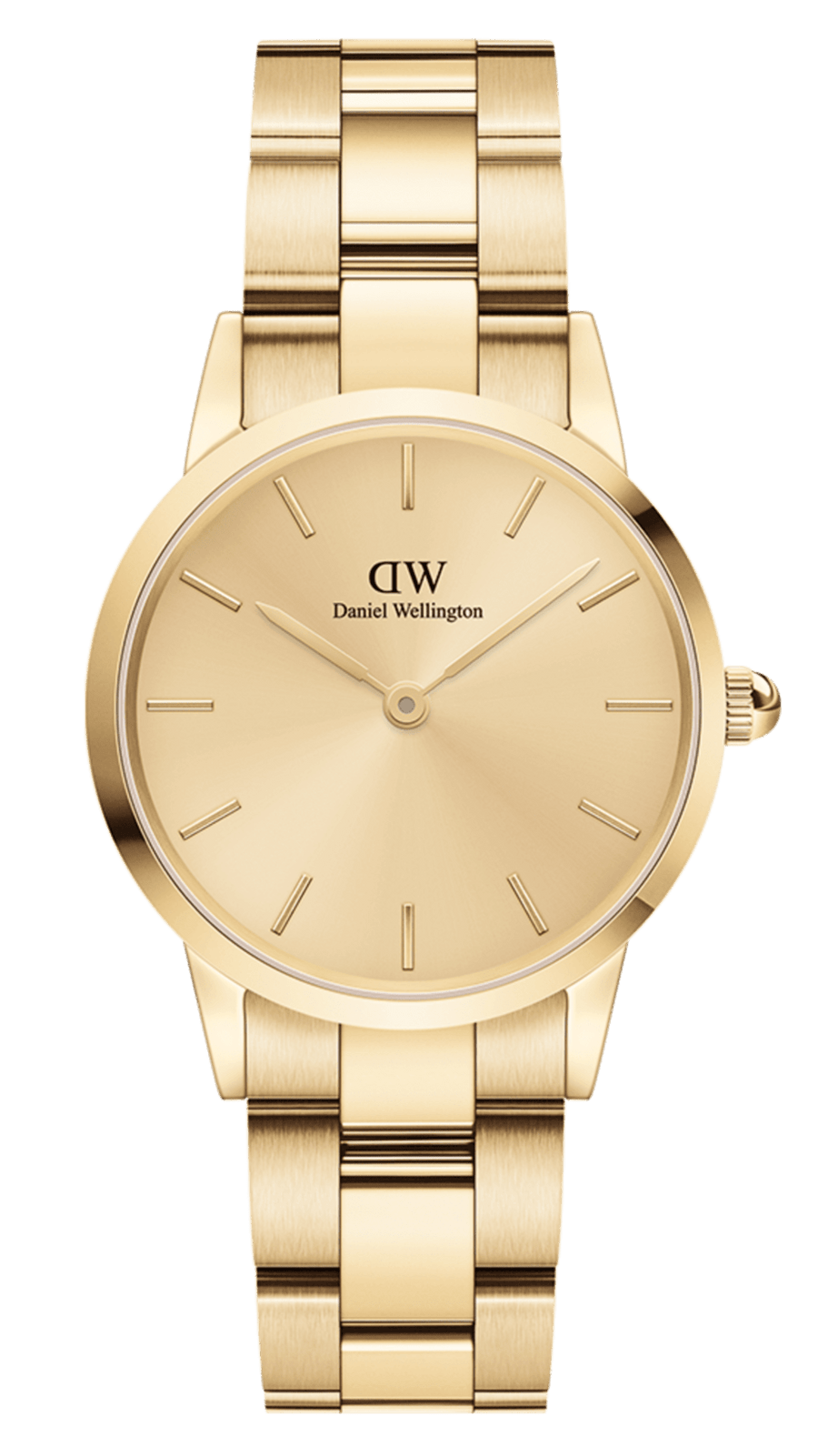 Daniel Wellington Iconic Link Unitone Gold Dial Gold Steel Strap Watch For Women - DW00100403