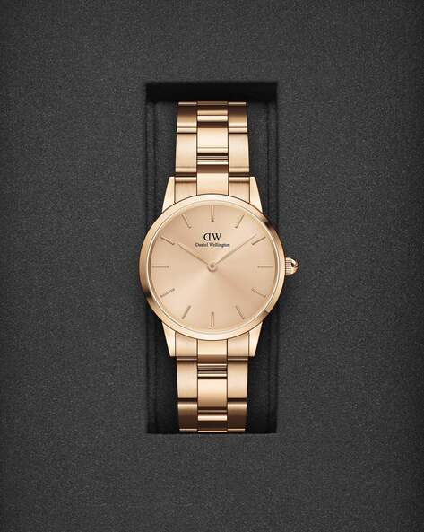 Daniel Wellington Iconic Link Unitone Rose Gold Dial Rose Gold Steel Strap Watch For Women - DW00100401