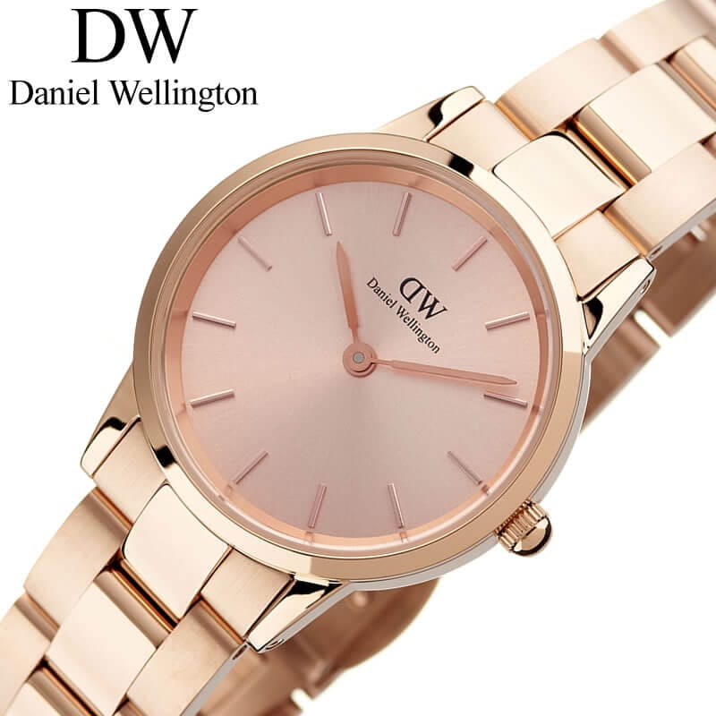 Daniel Wellington Iconic Link Unitone Rose Gold Dial Rose Gold Steel Strap Watch For Women - DW00100401