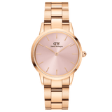 Daniel Wellington Iconic Link Unitone Rose Gold Dial Rose Gold Steel Strap Watch For Women - DW00100401