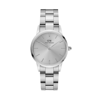 Daniel Wellington Iconic Link Unitone Silver Dial Silver Steel Strap Watch For Women - DW00100402