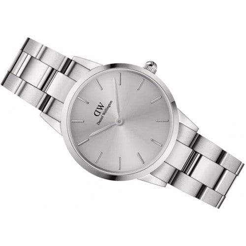 Daniel Wellington Iconic Link Unitone Silver Dial Silver Steel Strap Watch For Women - DW00100402
