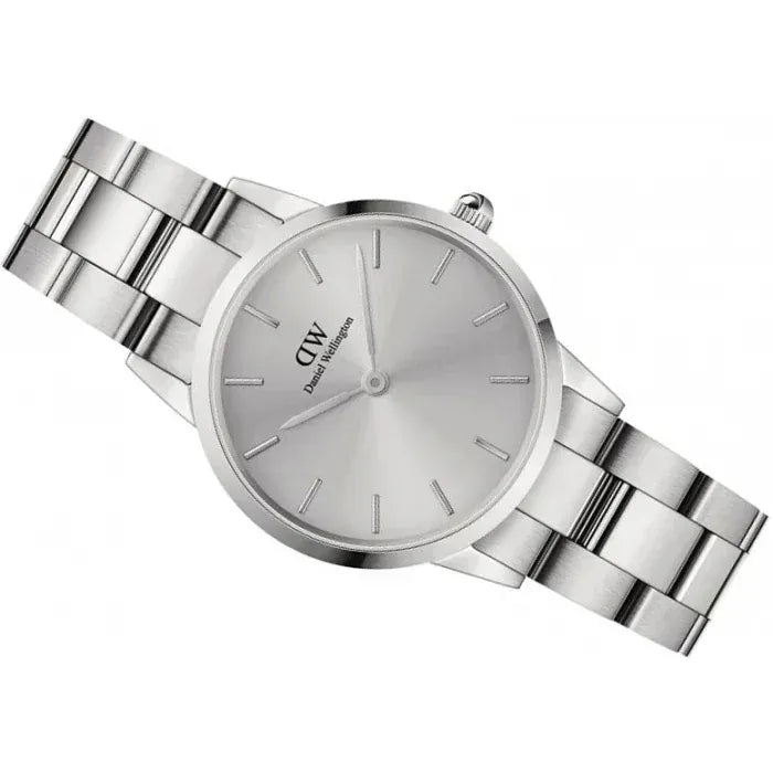 Daniel Wellington Iconic Link Unitone Silver Dial Silver Steel Strap Watch For Women - DW00100402