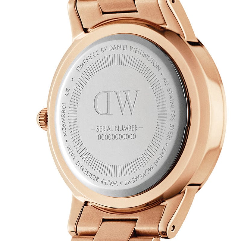 Daniel Wellington Iconic Link White Dial Gold Steel Strap Watch For Men - DW00100343