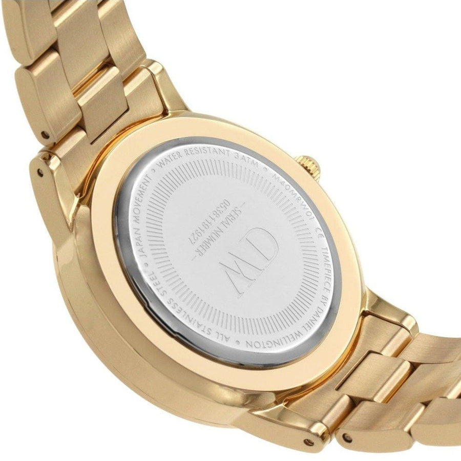 Daniel Wellington Iconic Link White Dial Gold Steel Strap Watch For Men - DW00100343