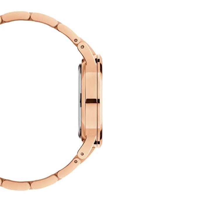 Daniel Wellington Iconic Link White Dial Rose Gold Steel Strap Watch For Women - DW00100209