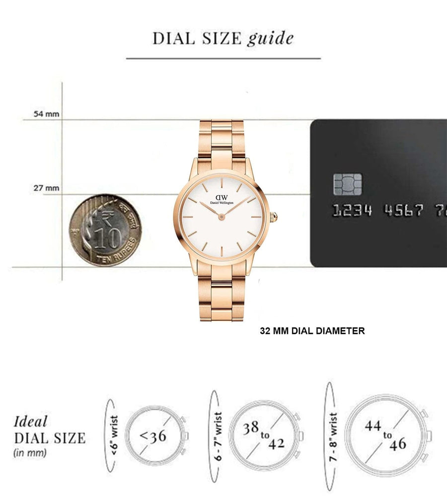 Daniel Wellington Iconic Link White Dial Rose Gold Steel Strap Watch For Women - DW00100211