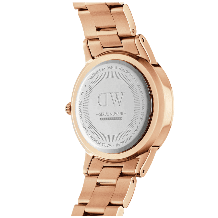 Daniel Wellington Iconic Link White Dial Rose Gold Steel Strap Watch For Women - DW00100211