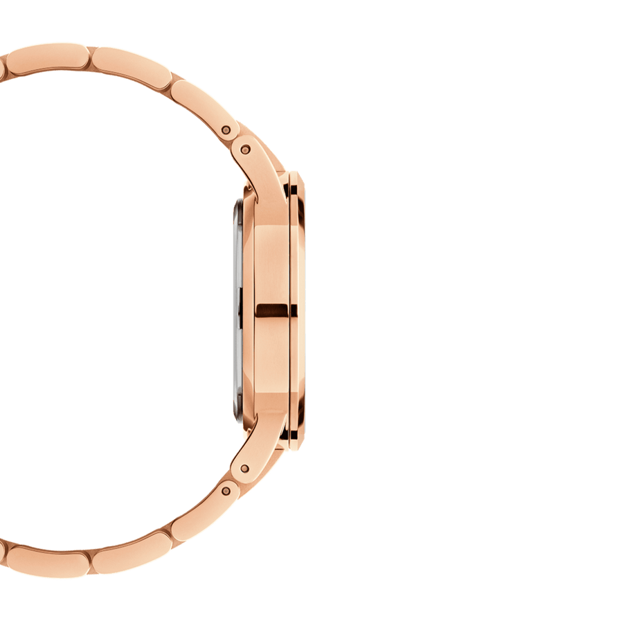 Daniel Wellington Iconic Link White Dial Rose Gold Steel Strap Watch For Women - DW00100211