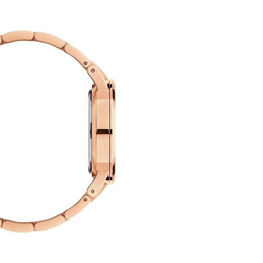 Daniel Wellington Iconic Link White Dial Rose Gold Steel Strap Watch for Women - DW00100213