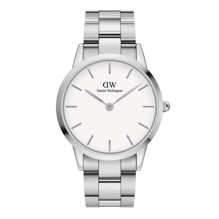 Daniel Wellington Iconic Link White Dial Silver Steel Strap Watch For Women - DW00100205