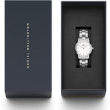 Daniel Wellington Iconic Link White Dial Silver Steel Strap Watch For Women - DW00100207