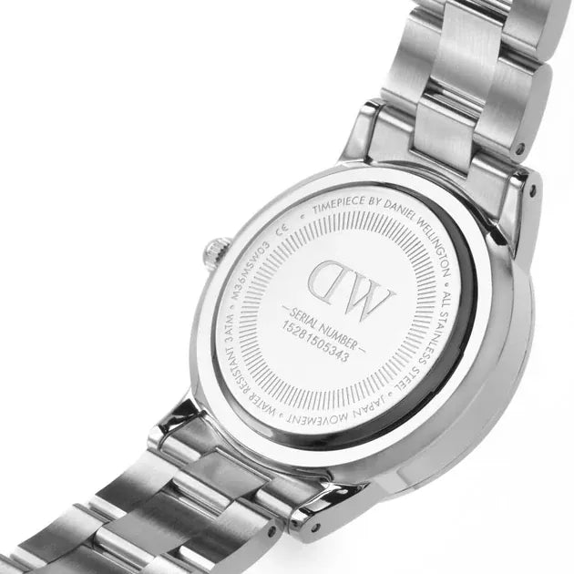 Daniel Wellington Iconic Link White Dial Silver Steel Strap Watch For Women - DW00100207