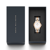 Daniel Wellington Iconic Link White Dial Two Tone Steel Strap Watch For Women - DW00100358