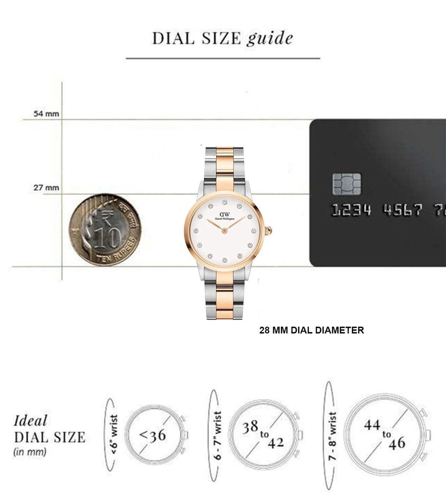 Daniel Wellington Iconic Link White Dial Two Tone Steel Strap Watch For Women - DW00100358