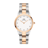 Daniel Wellington Iconic Link White Dial Two Tone Steel Strap Watch For Women - DW00100358