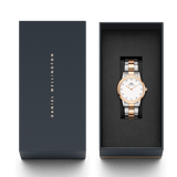 Daniel Wellington Iconic Link White Dial Two Tone Steel Strap Watch For Women - DW00100359