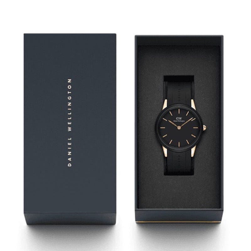 Daniel Wellington Iconic Motion Black Dial Black Rubber Strap Watch For Men - DW00100425