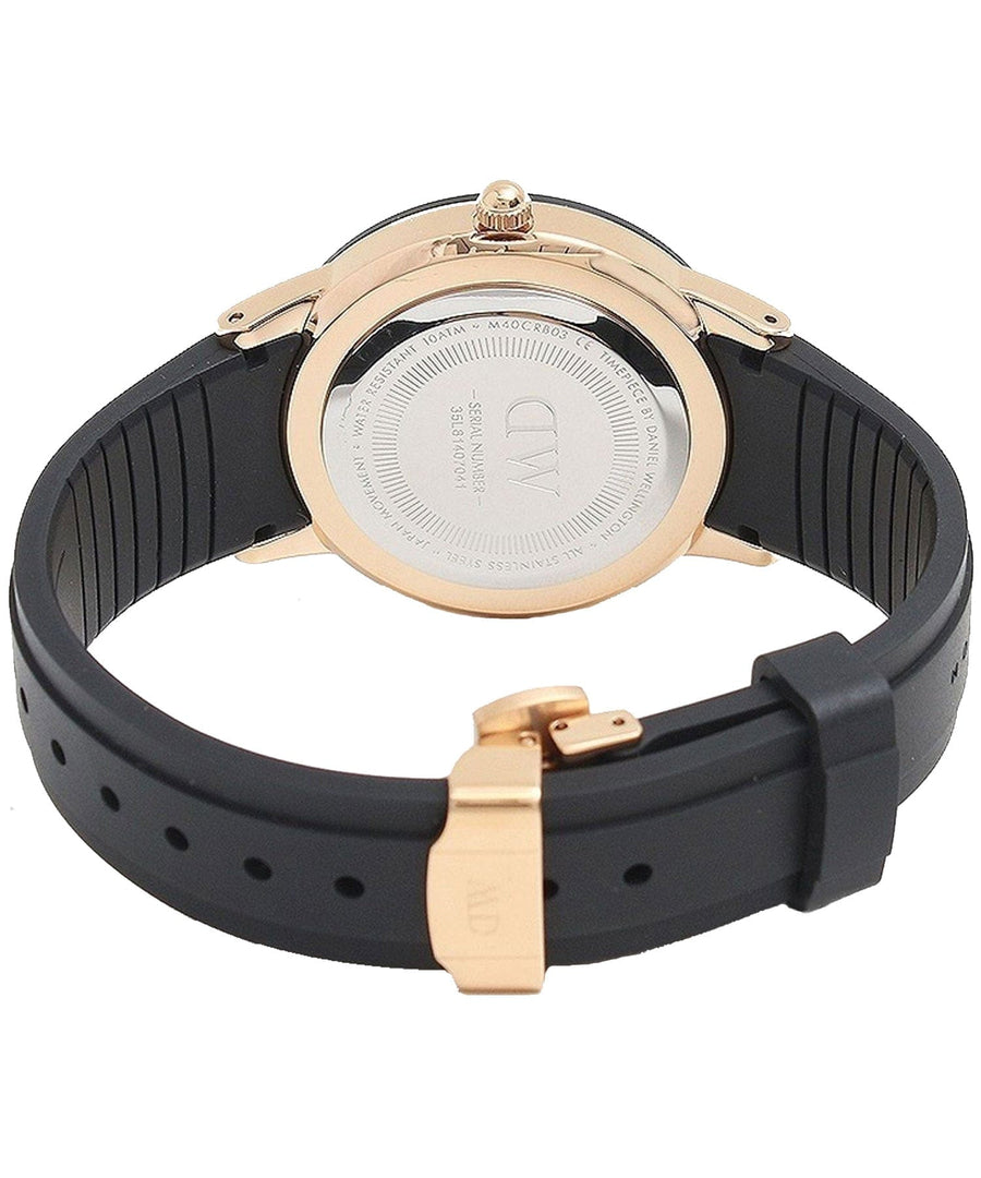 Daniel Wellington Iconic Motion Black Dial Black Rubber Strap Watch For Men - DW00100425