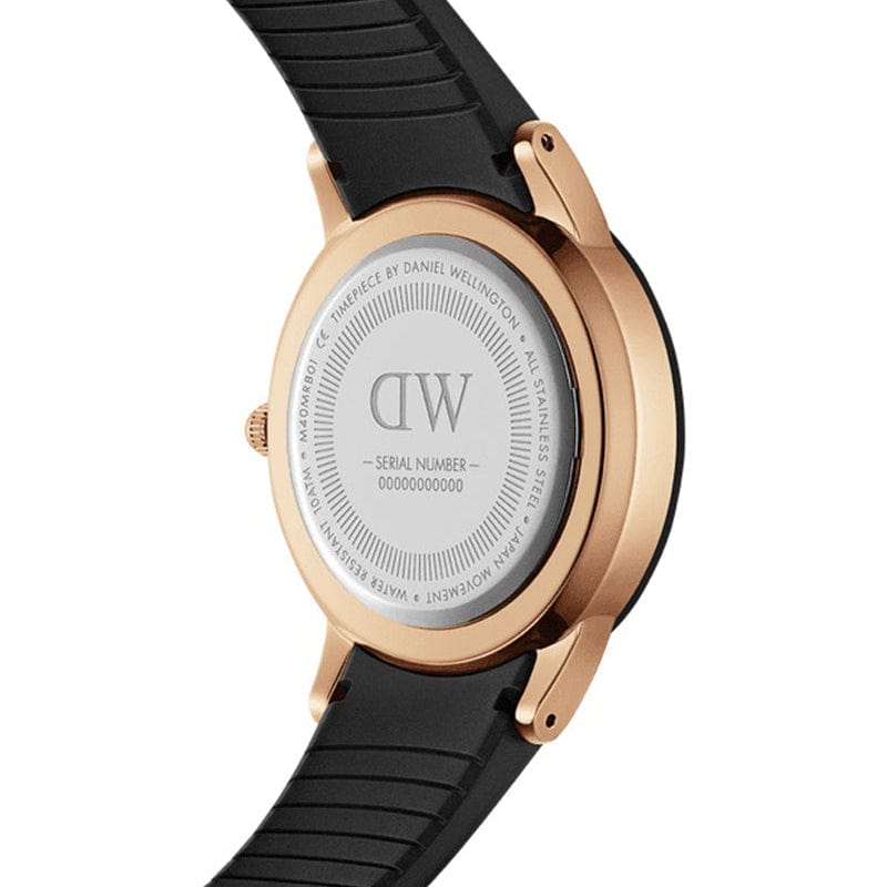 Daniel Wellington Iconic Motion Black Dial Black Rubber Strap Watch For Men - DW00100425