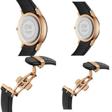 Daniel Wellington Iconic Motion Black Dial Black Rubber Strap Watch For Men - DW00100425