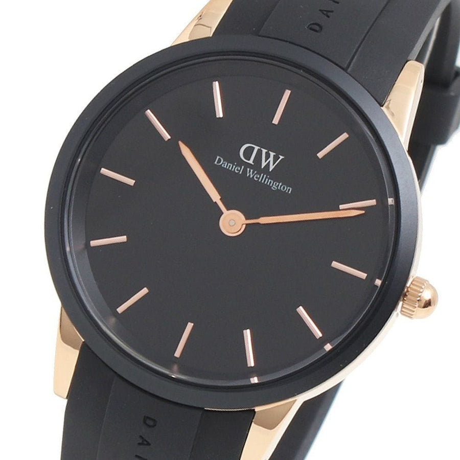 Daniel Wellington Iconic Motion Black Dial Rubber Strap Watch For Women - DW00100426