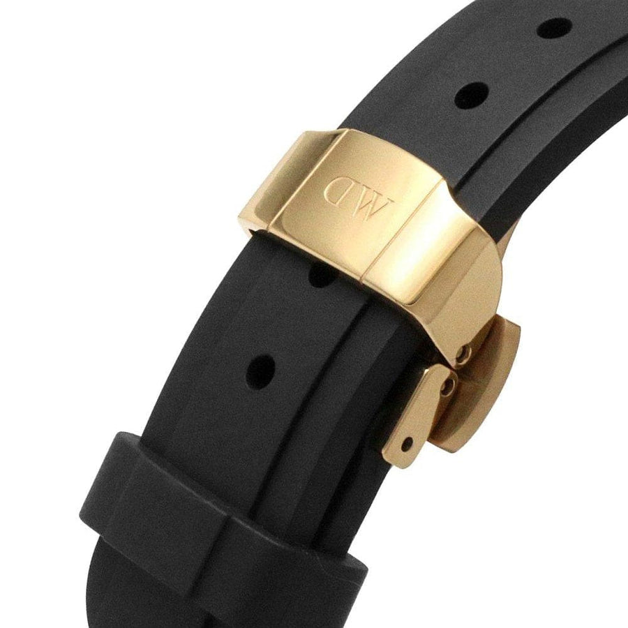 Daniel Wellington Iconic Motion Black Dial Rubber Strap Watch For Women - DW00100426