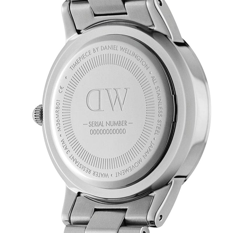 Daniel Wellington Iconic White Dial Silver Steel Strap Watch For Men - DW00100341