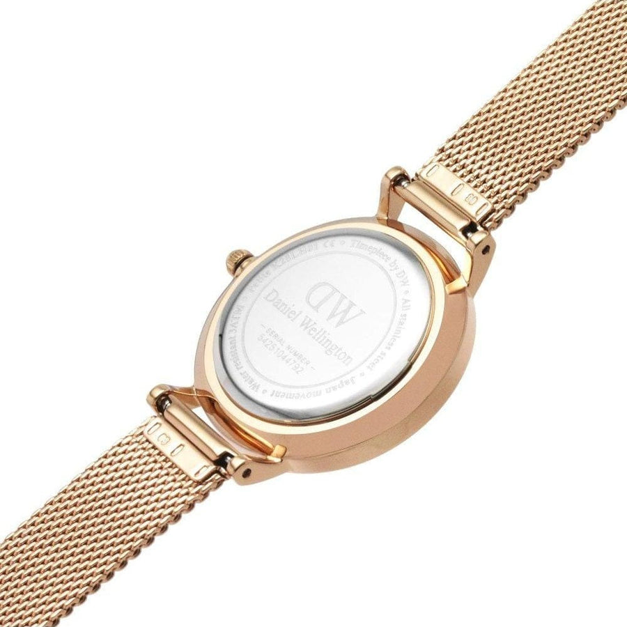 Daniel Wellington Petite Amber Brown Dial Gold Mesh Strap Watch For Women - DW00100476