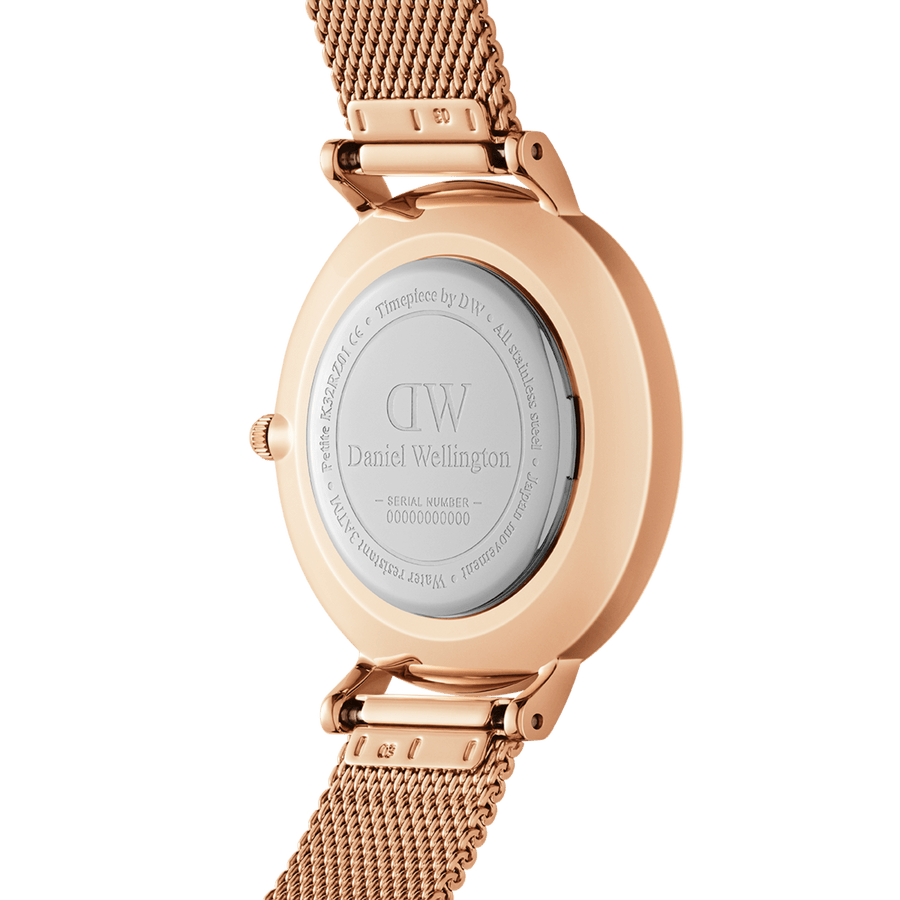 Daniel Wellington Petite Amber Brown Dial Gold Mesh Strap Watch For Women - DW00100476