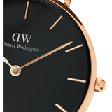 Daniel Wellington Petite Ashfield Black Dial Black Mesh Bracelet Watch Watch For Women - DW00100201