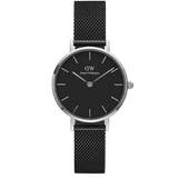 Daniel Wellington Petite Ashfield Black Dial Black Mesh Strap Watch For Women - DW00100202