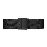 Daniel Wellington Petite Ashfield Black Dial Black Mesh Strap Watch For Women - DW00100308