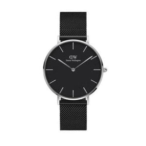 Daniel Wellington Petite Ashfield Black Dial Black Mesh Strap Watch For Women - DW00100308