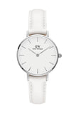 Daniel Wellington Petite Bondi White Dial White Leather Strap Watch For Women - DW00100250