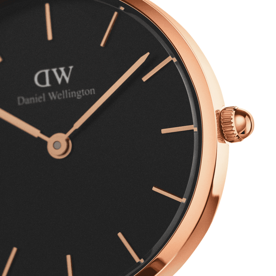 Daniel Wellington Petite Cornwall Black Dial Black Nylon Strap Watch for Women - DW00100247