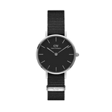 Daniel Wellington Petite Cornwall Black Dial Black Nylon Strap Watch For Women - DW00100248