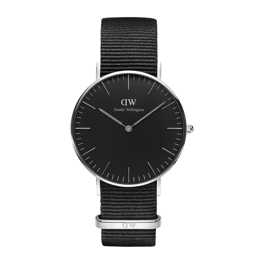 Daniel Wellington Petite Cornwall Black Dial Black Nylon Strap Watch For Women - DW00100248