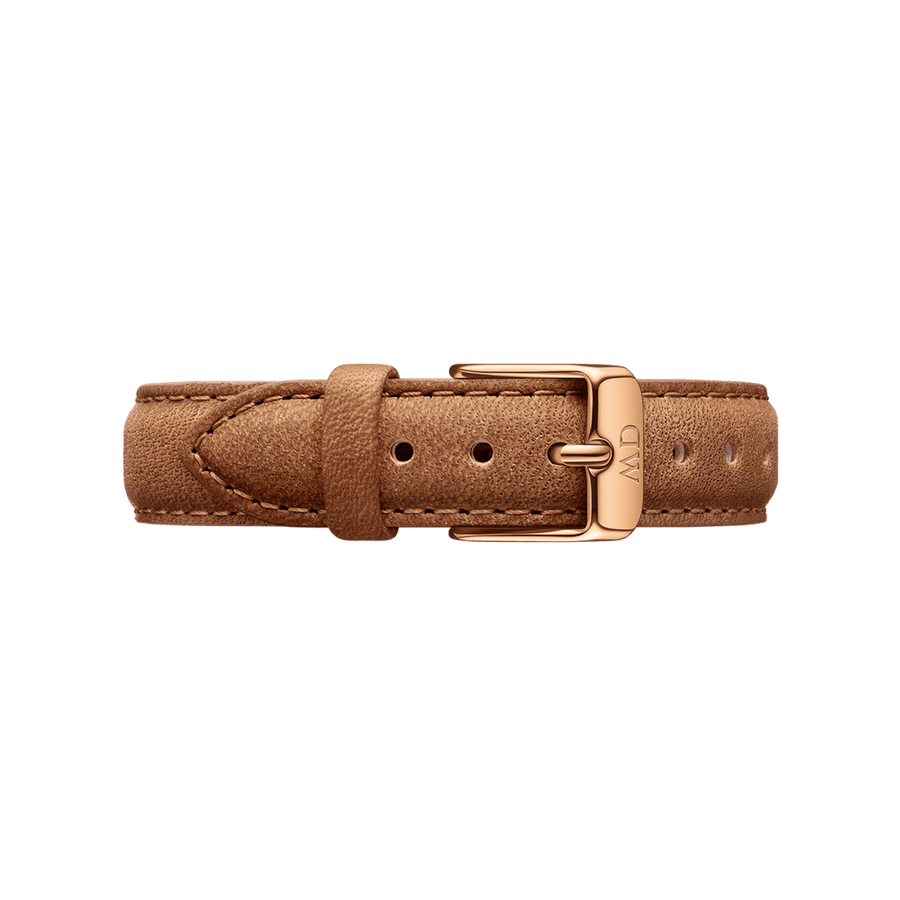 Daniel Wellington Petite Durham White Dial Brown Leather Strap Watch For Women - DW00100172