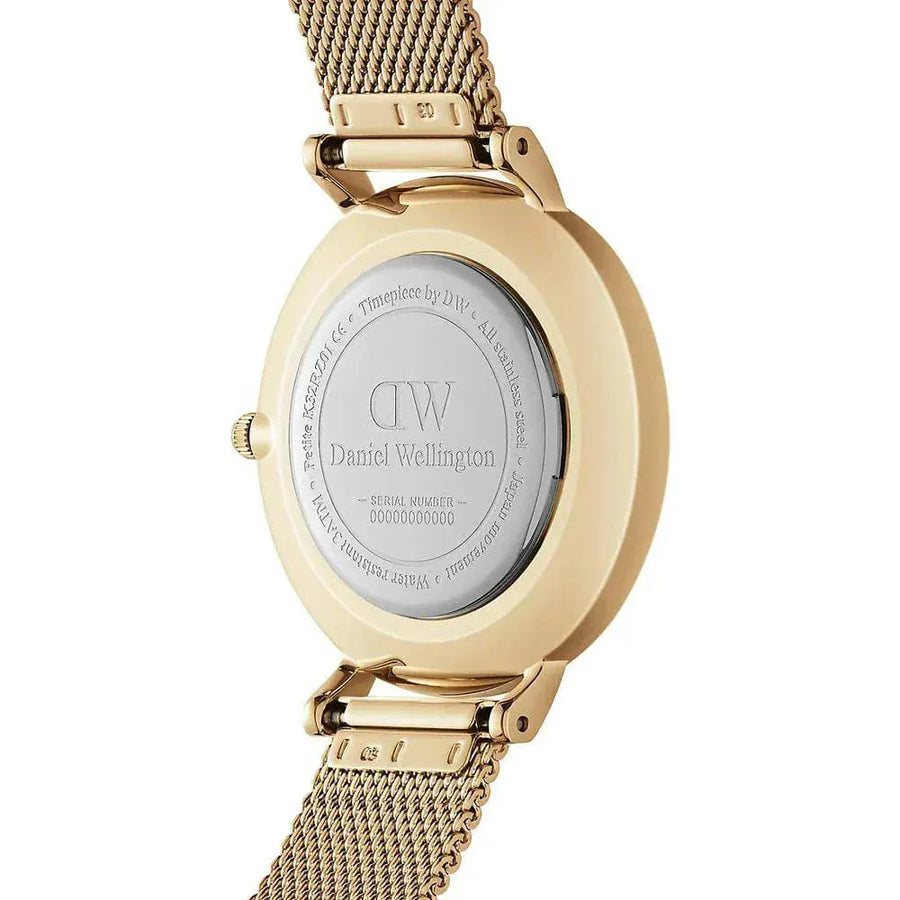 Daniel Wellington Petite Emerald Green Dial Gold Mesh Strap Watch For Women - DW00100479