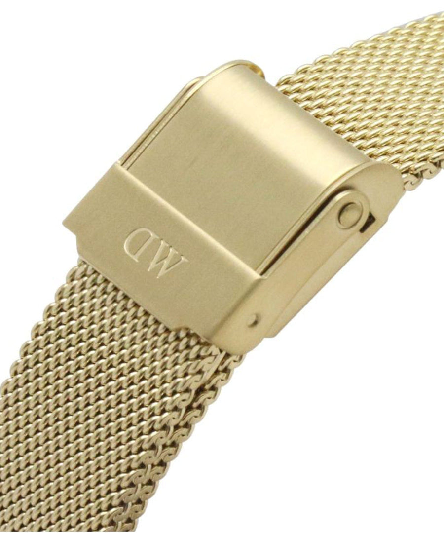 Daniel Wellington Petite Emerald Green Dial Gold Mesh Strap Watch For Women - DW00100480