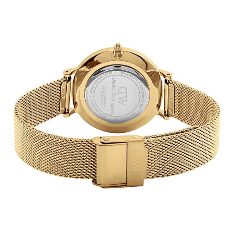 Daniel Wellington Petite Emerald Green Dial Gold Mesh Strap Watch For Women - DW00100480