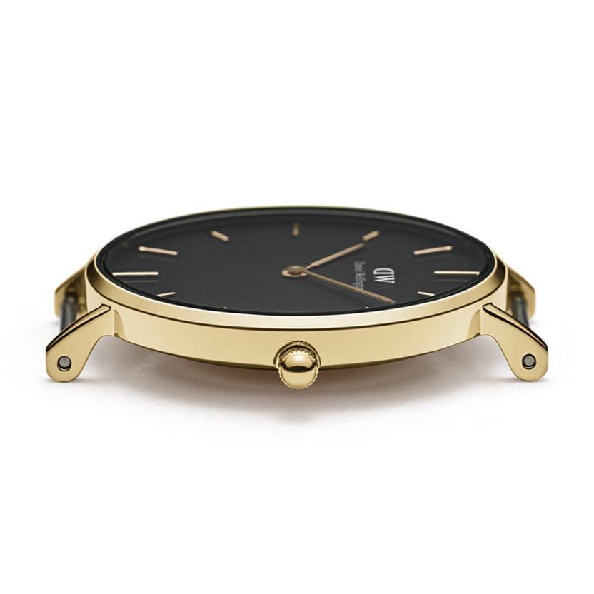 Daniel Wellington Petite Evergold Black Dial Gold Mesh Strap Watch For Women - DW00100345