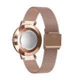 Daniel Wellington Petite Melrose Black Dial Rose Gold Mesh Strap Watch For Women - DW00100303